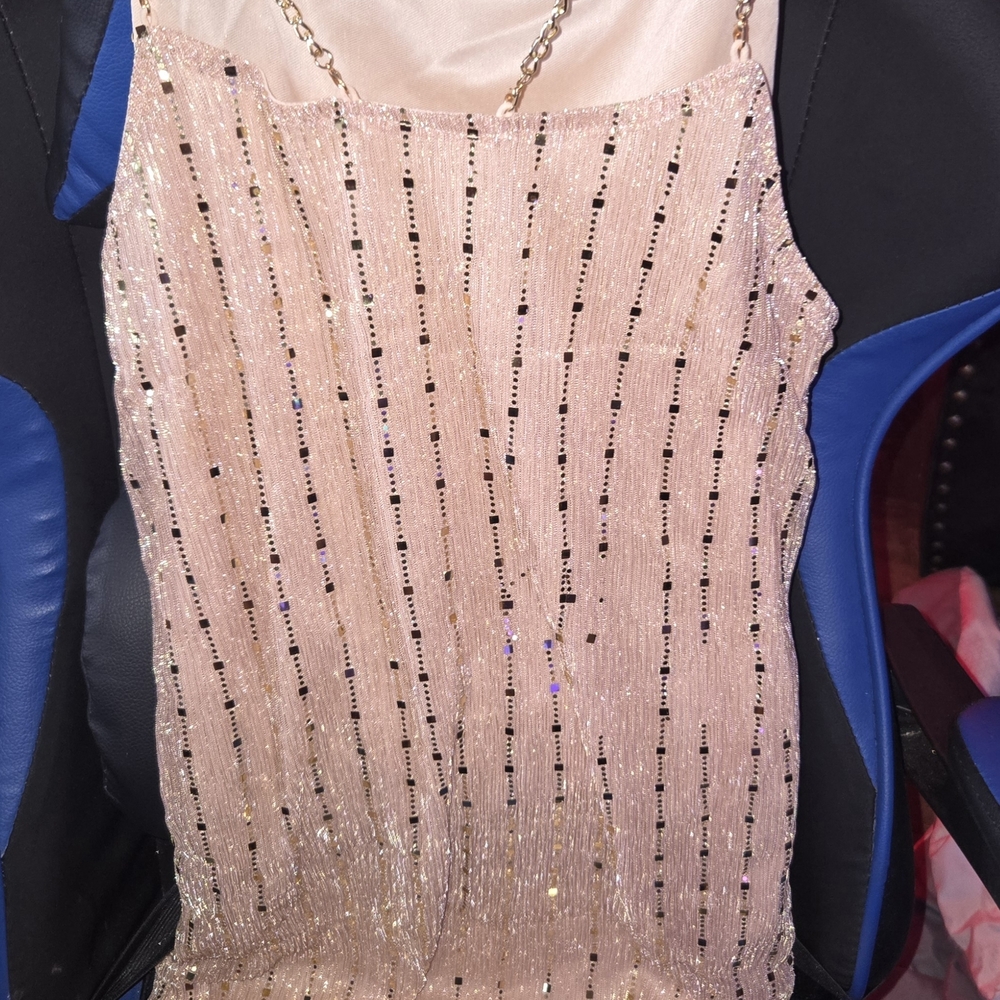 Chic Rose Gold Sequin Dress